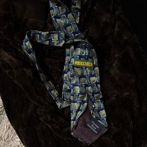 J. Garcia Artistic Blue and Cream Tie